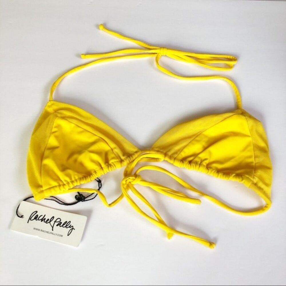 Rachel Pally Mesh Naxos‎ Bikini Top in Yellow NWT
